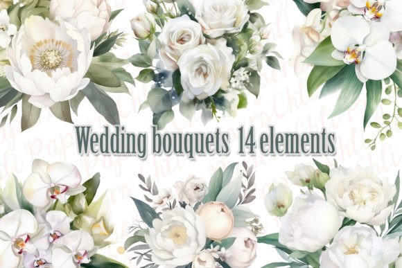 Download Wedding Bouquet Watercolor White Flowers - Flower Collection