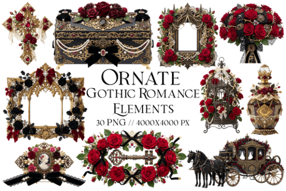 Download Ornate Gothic Romance Elements Clipart - Ornate Collection